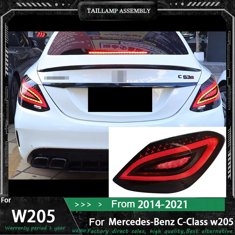 Rear Lamp For Mercedes-Benz C-Class W205 Assembly 2014-2021 CLS Devil Eye Taillights For Modification And Upgrade Plug And Play