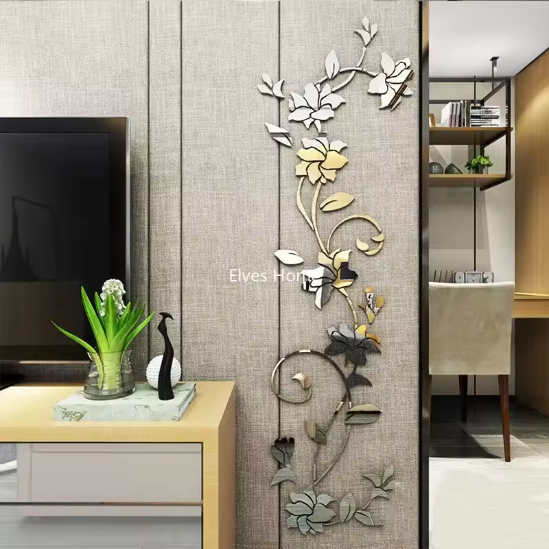 3d פרח גפן גפן קיר קיר מדבקה סלון אמנות decals תפאורה חדר diy חדר תפאורה חדר שינה רקע קיר מודרני קישוט הבית