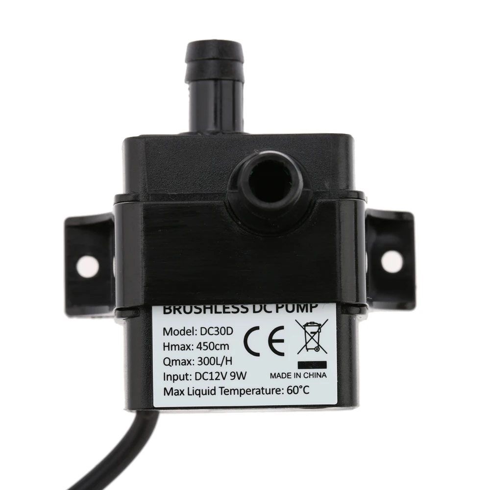 DC 12V 9W Ultra-cicha Mini Micro bezszczotkowa pompa oleju wodoodporna zanurzeniowa fontanna do akwarium z podnośnikiem 300l/H 450cm