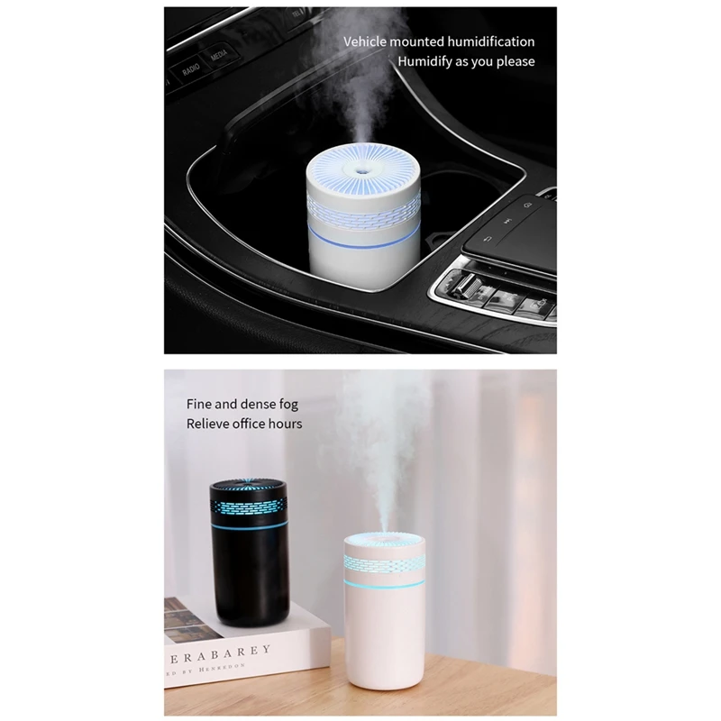 مرطب هواء 250 مل للمنزل والسيارة بخاخ USB مع منقي مصباح ليلي ملون LED-C