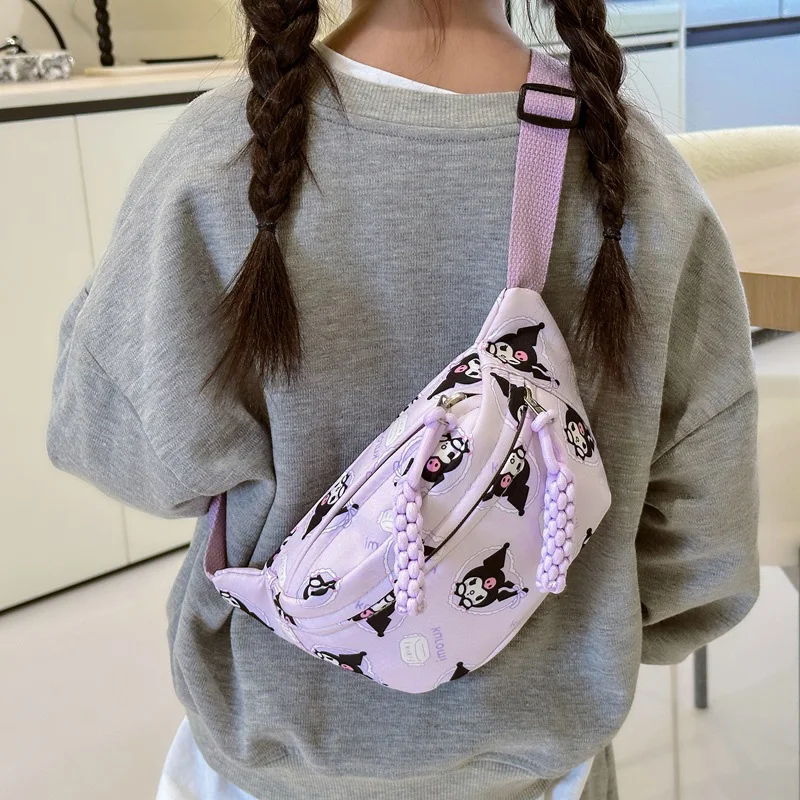 

Kuromi Chest Bag Cinnamoroll Crossbody Shoulder Bag Waist Storage Pouch My Melody Hello Kitty Coin Purse Kid Girl Gift