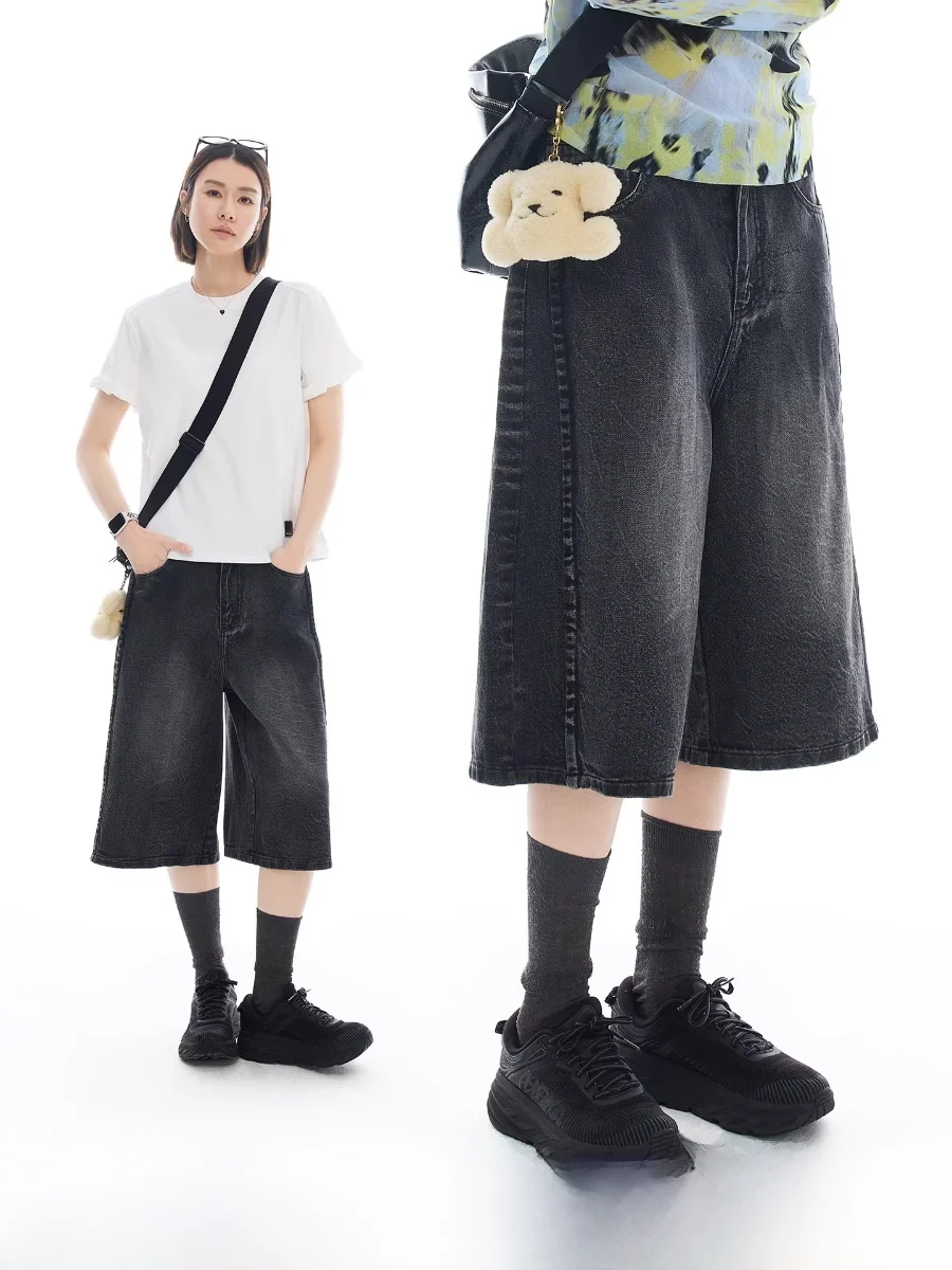 

Женские винтажные джинсы свободного кроя с широкими штанинами, из прочного хлопка, повседневные, прямые, с естественной талией, на пуговицах, глубокая стирка