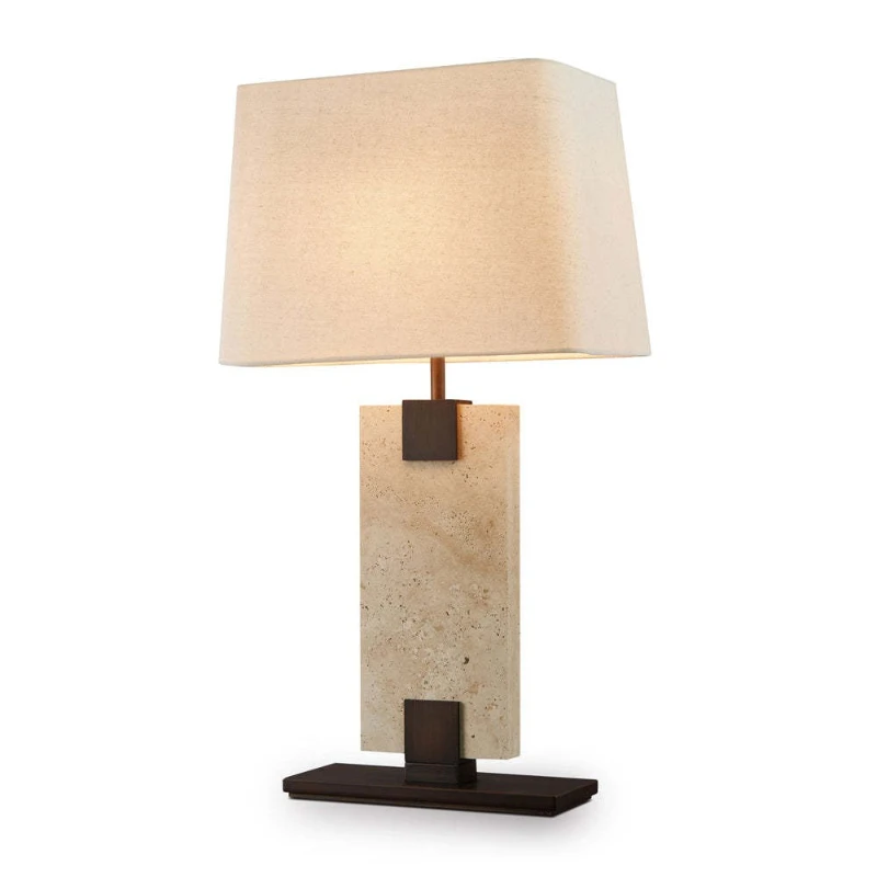 

Hong Kong-style modern retro rectangular cylindrical desk lamp, hotel front desk old metal living room bedroom