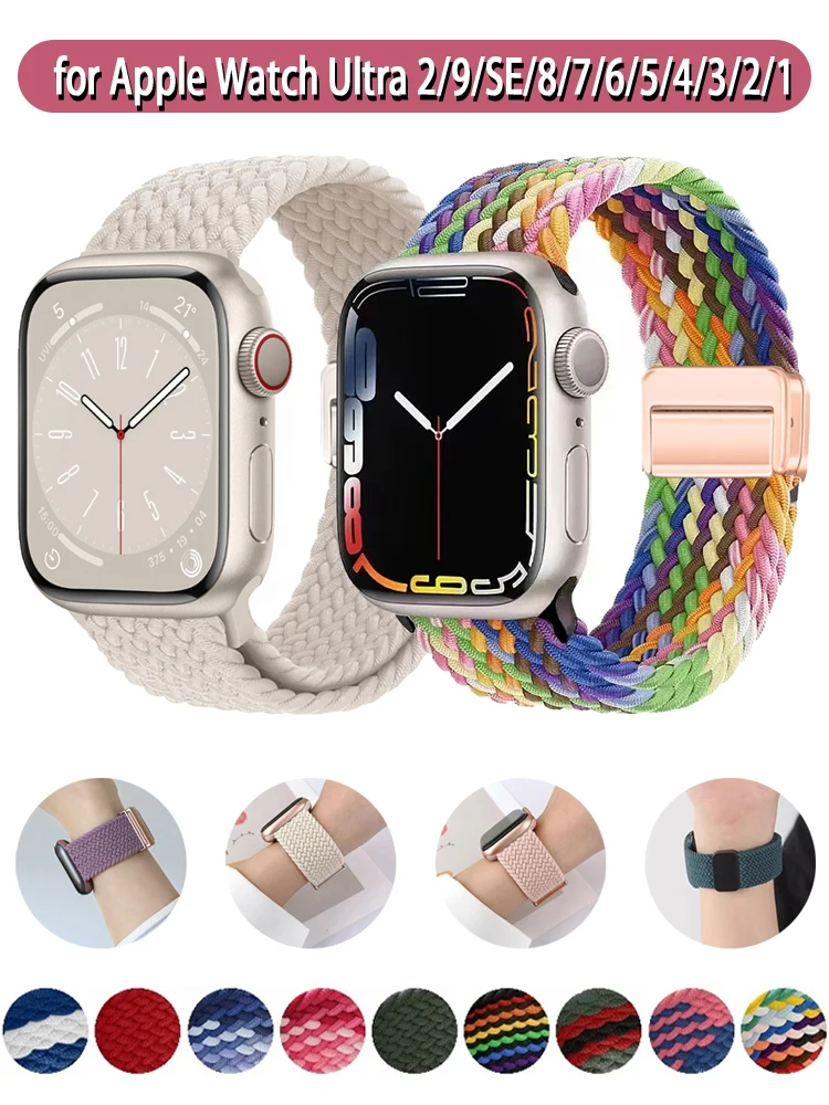 Strap For Apple Watch Band 44mm 40mm 45mm 49mm 41mm 38mm 42mm 44 45 mm magnetic Bracelet iWatch Series Ultra 2 9 se 8 7 6 5 4 3