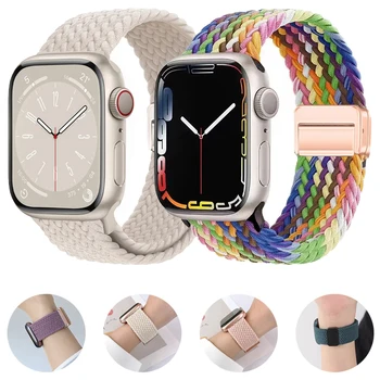 애플 워치 밴드용 스트랩, 마그네틱 팔찌, iWatch 시리즈 울트라 2 9 se 8 7 6 5 4 3, 44mm, 40mm, 45mm, 49mm, 41mm, 38mm, 42mm, 44mm, 45mm