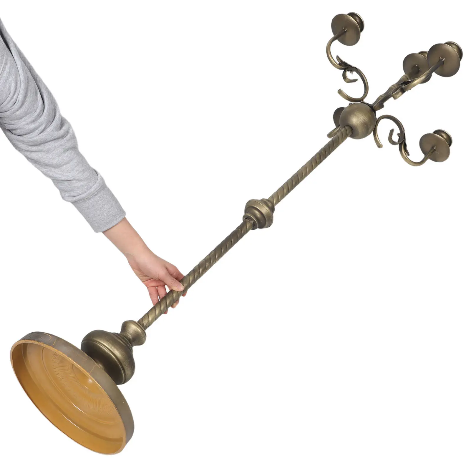 

Vintage 5-Arm Floor Candelabra Tall Metal Candlestick Holder 48 Inch Standing Rustic Iron Stand for Anniversary Party