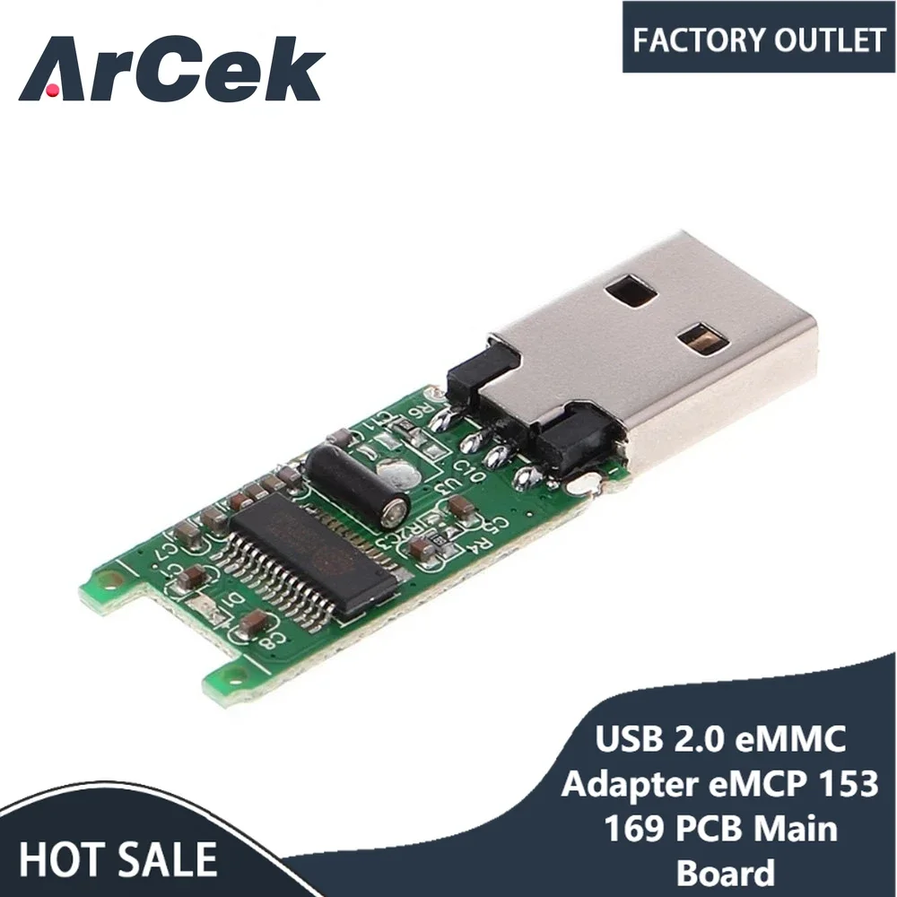 USB 2.0 eMMC Adapter eMCP 153 169 PCB Main Board without Flash Memory eMMC Adapters Module With Shell Case Box