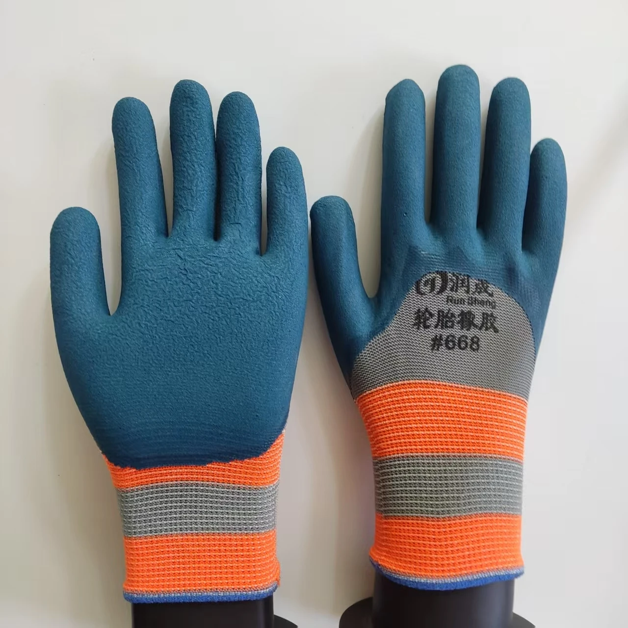 12Pairs Work Gloves Durable Latex Rubber Tire Texture PU Coated Anti-Slip Protective Gloves Gardening And Construction Wholesale