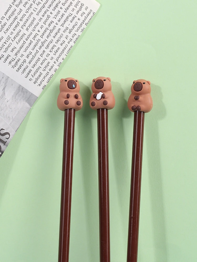 Capuchons de crayon en silicone Capybara pour enfants, dessin animé mignon, couvertures de dessus de stylo, prolongateur de crayon mignon, fournitures scolaires de papeterie, 10 pièces