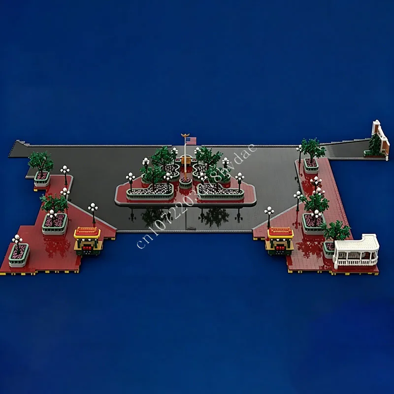 14020 PCS Vintage Town Square Plaza Modular Street Building Blocks Collectible Architecture Model Gift Adult Birthday Home Decor