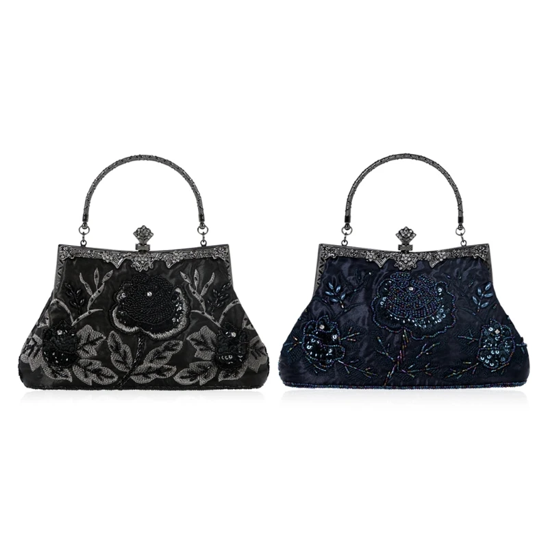 Elegante feminino formal frisado bolsas noite e bolsas lantejoulas nupciais