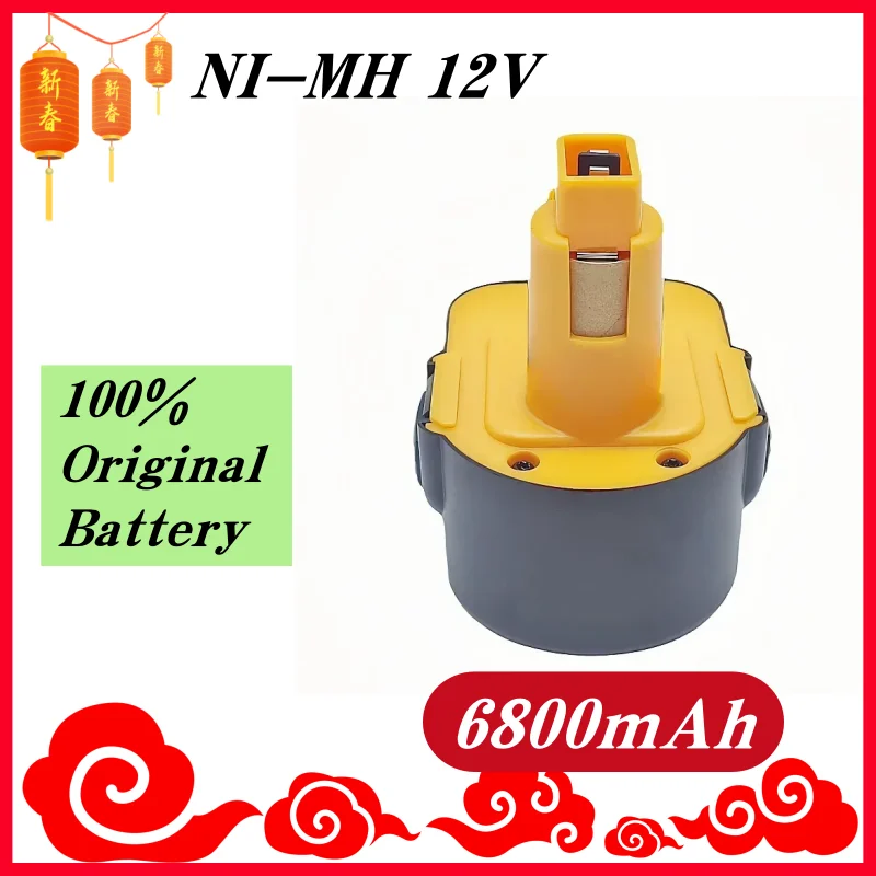 MKEPA 12V 6800mAh Ni-MH battery For Dewalt DE9071 DC9071 DE9074 DE9075 DE9501 DE9072 12V Battery Power Tool