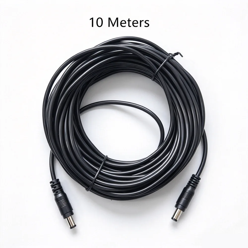 1/3/5/10/20 Meters DC Power Plug 5.5 X 2.1mm Male To 5.5 X 2.1mm Male CCTV Adapter Connector Cable 12V 10A Power Extension Cords