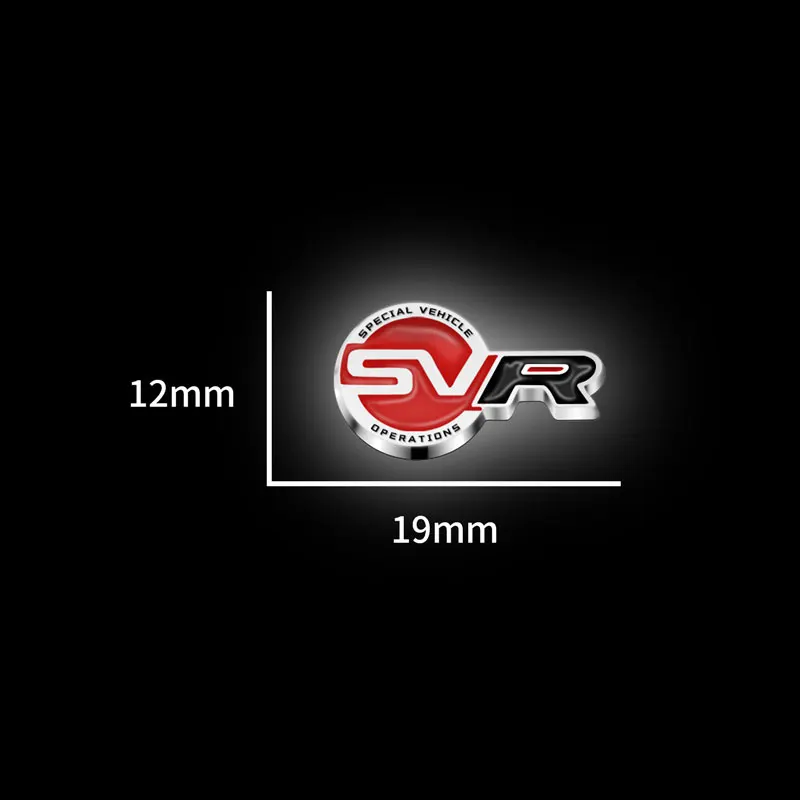 Logo de Metal SVR para Interior de coche, emblema para volante, insignia para ventana, pegatina para Evoque Defender Discovery, 1 piezas