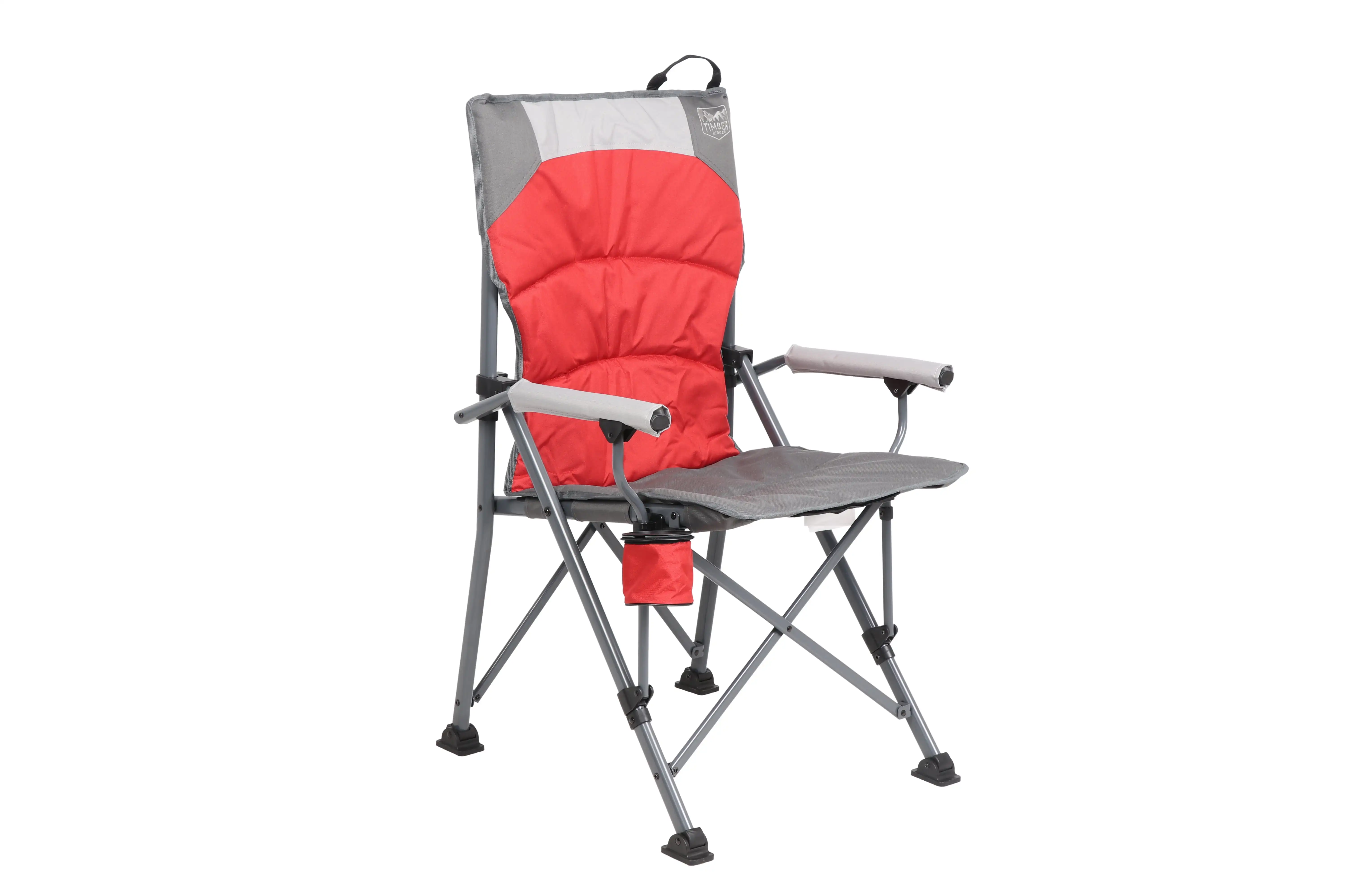 

Timber Ridge Wisteria Hard Arm Camping Chair, Red and Gray, Adult