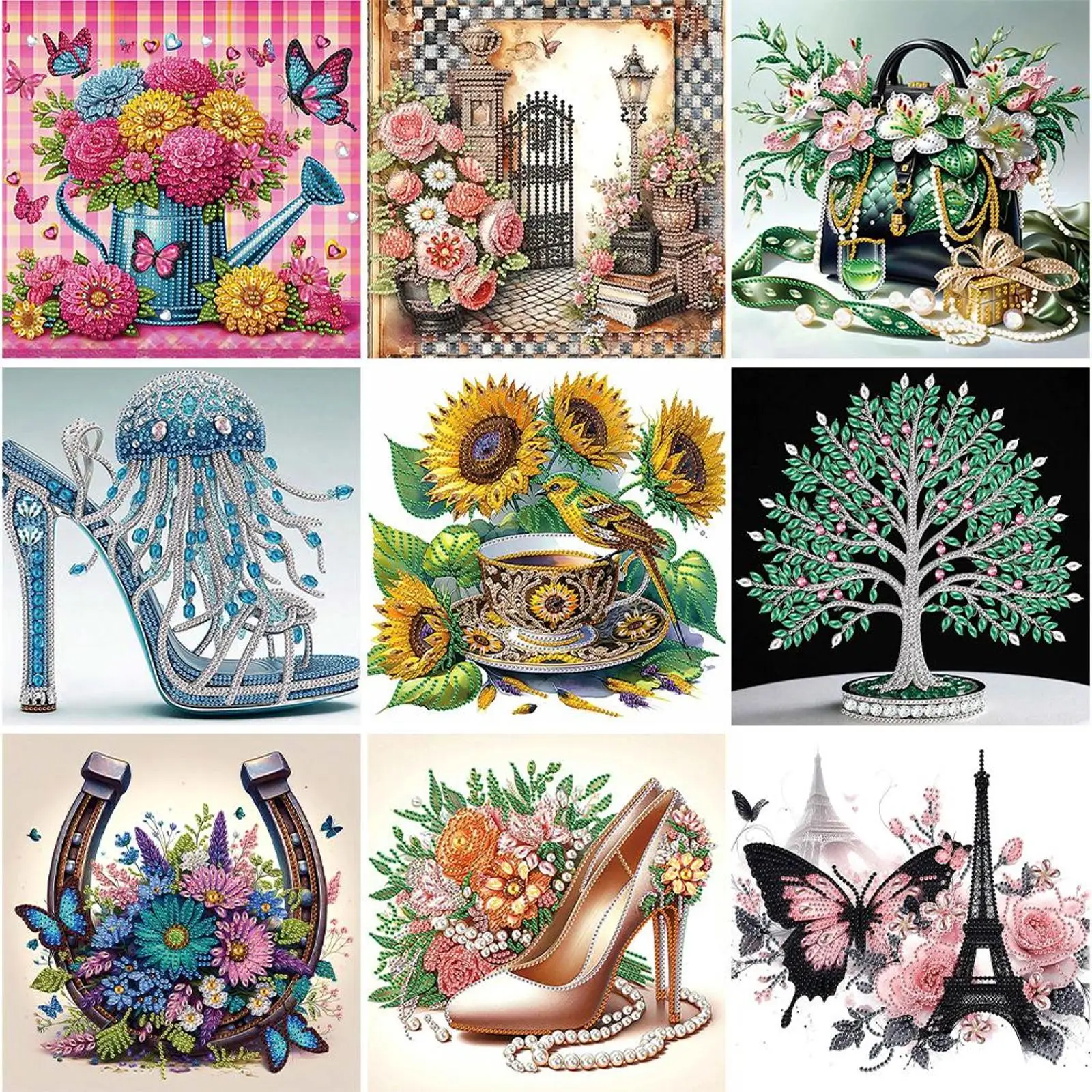 

5D DIY Partial Special Shaped Drill Diamond Painting Kit Flower Decoration