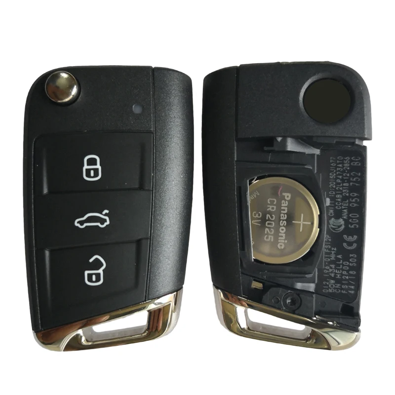 TXK001088 5G0 959 752 BC Original 3 Button MQB Flip Remote Car Key Keyless Go 434MHz ID48 Chip CMIIT ID 2015DJ1677 5G0959752