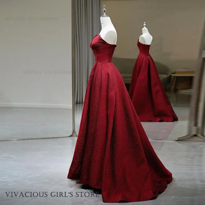 Vestido de festa de noite de cetim francês vestido de festa de casamento de noiva chinesa torrada roupas sexy sem alças traje de desempenho de coro