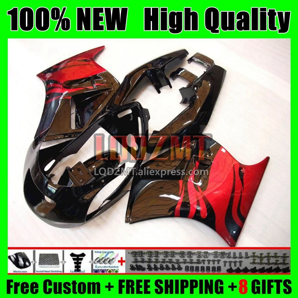 Body Kit For SUZUKI SAPC RGVT-250 RGV-250 VJ23 97 98 10No.53 VJ 23 RGVT250 RGV250 RGV RGVT 250 CC 1997 1998 Red flames Fairing