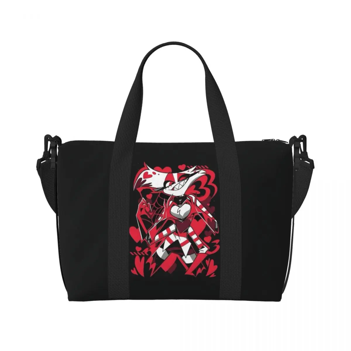 

Изготовленная на заказ сумка-тоут для отелей Hazbins, женская большая вместительная дорожная сумка на плечо с героями мультфильмов для пляжного спортзала