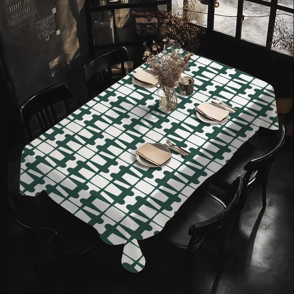 Waterdrop Streamline Pattern Table Cloth Home Party Picnic Dining Room Kitchen Desktop Dust-proof Decorative Table