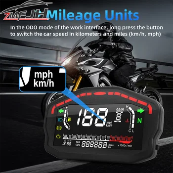 Universele LED motorfiets snelheidsmeter digitale kilometerteller voor 2,4 cilinders RPM toerenteller voor Honda voor Ducati voor Kawasaki