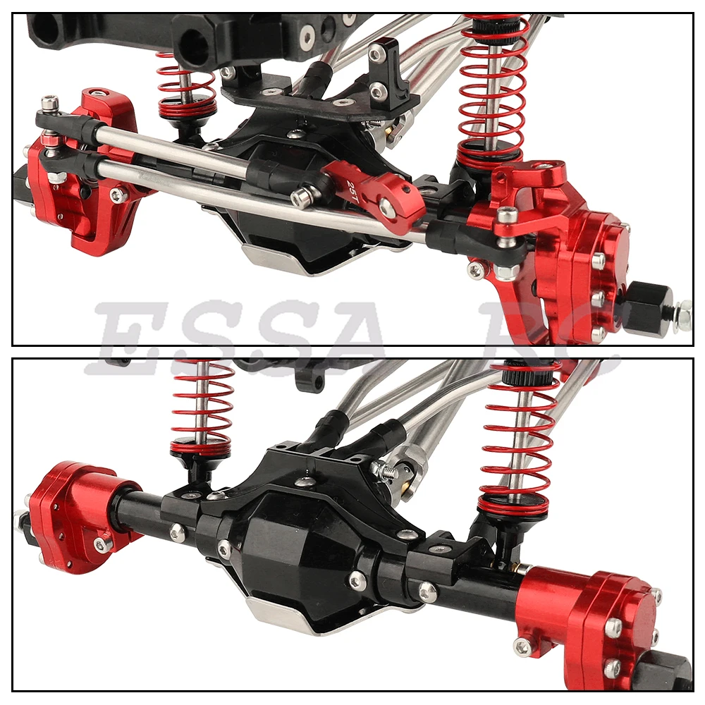 1/10 SCX10 II Szyna podwozia z włókna węglowego Metalowa rama Model RC Symulacja wspinaczki Zestaw do modernizacji samochodów Części z osiami