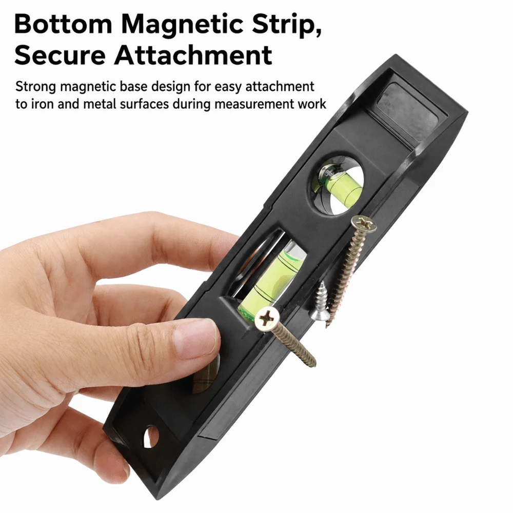 6 Inch Magnetic Level Built In Magnet Clear Bubble Vial Measuring Level Accurate Readout Light Compact Body Mini Spirit Level