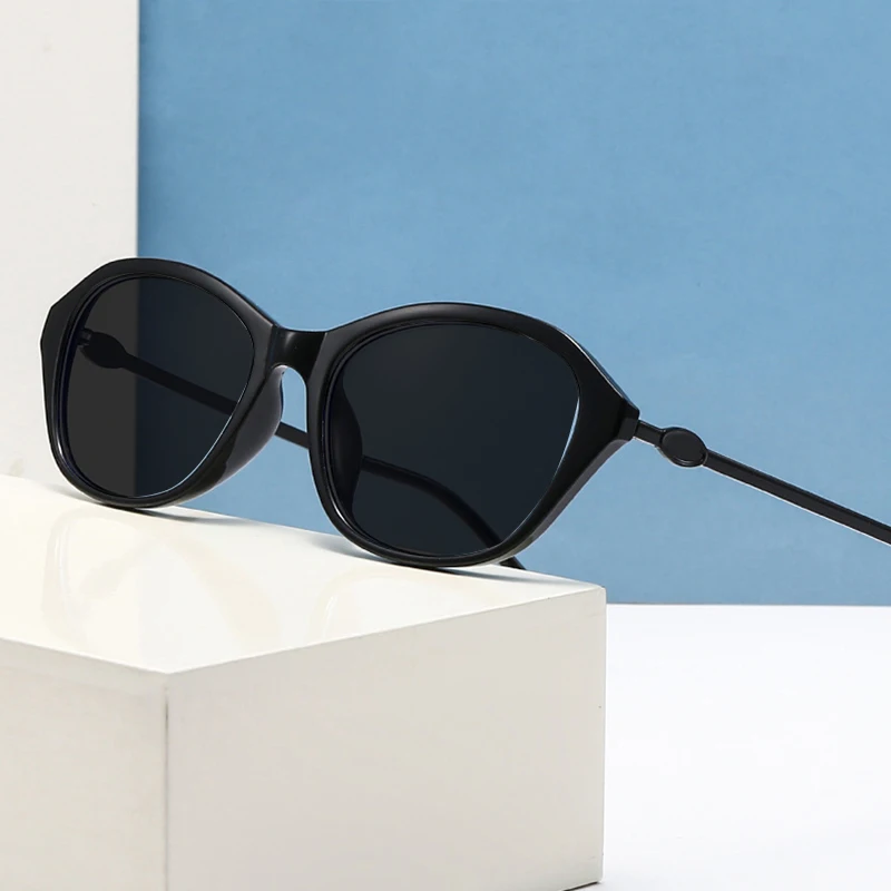 Neue Vintage Ovale Sonnenbrille für Damen und Herren, Elliptische Sonnenbrillen, Runde Brillen für Männer und Frauen, Cat-Eye-Brillen