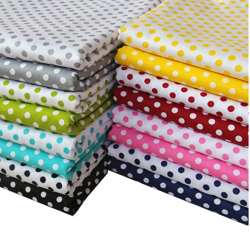 Cotton Twill Fabric 0.6cm Polka Dot for DIY Handmade Needlework Quilting Cloth Per Half Meter