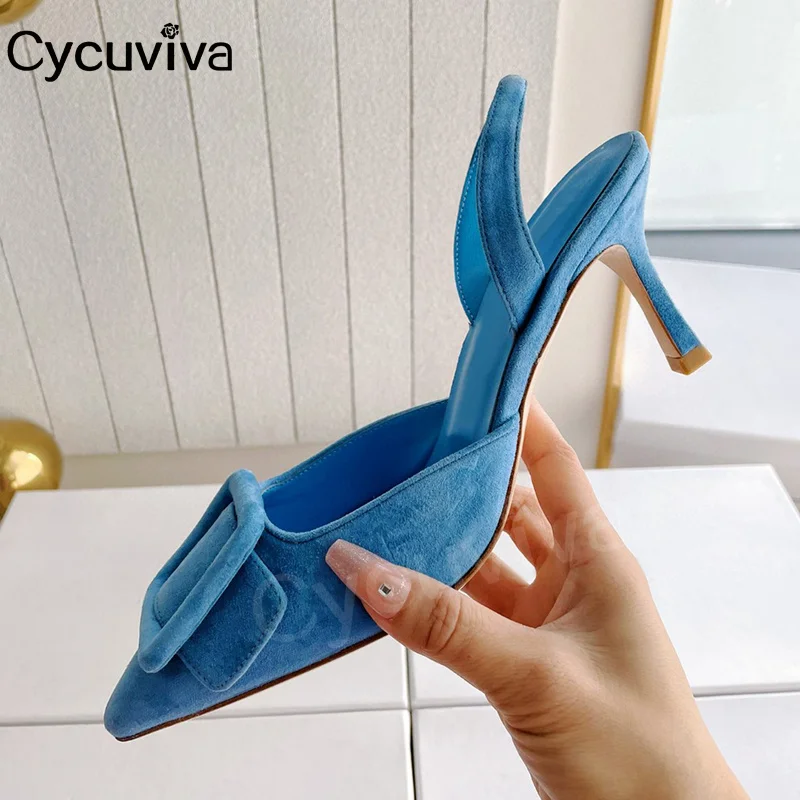 

Summer Brand Girl's High Heel Shoes Slingback Point Toe Mary Jean Women's Pumps Dress Loafers Autumn Party Sandals For Women