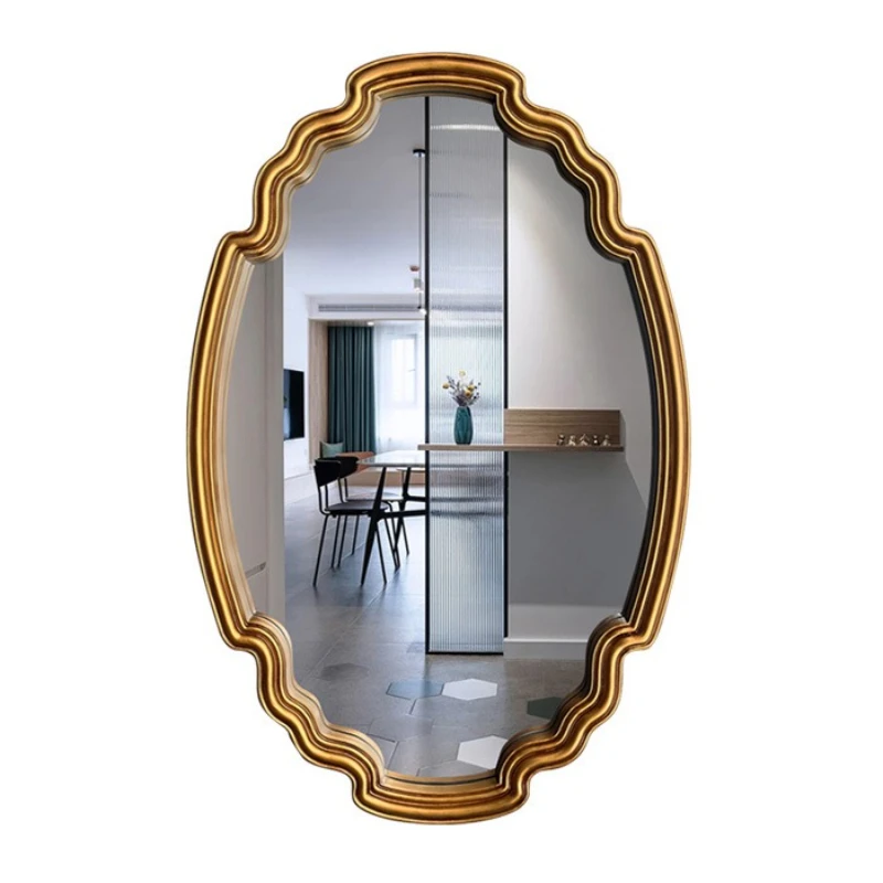 

Simple French retro bathroom mirror, vanity mirror European wall hanging decoration
