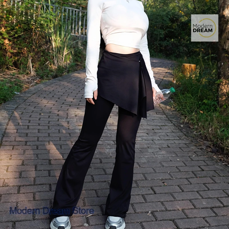 Korean leggings female fake two pieces of yoga pants autumn and winter new micro-pants hip pilates exercise suit fitness pants.