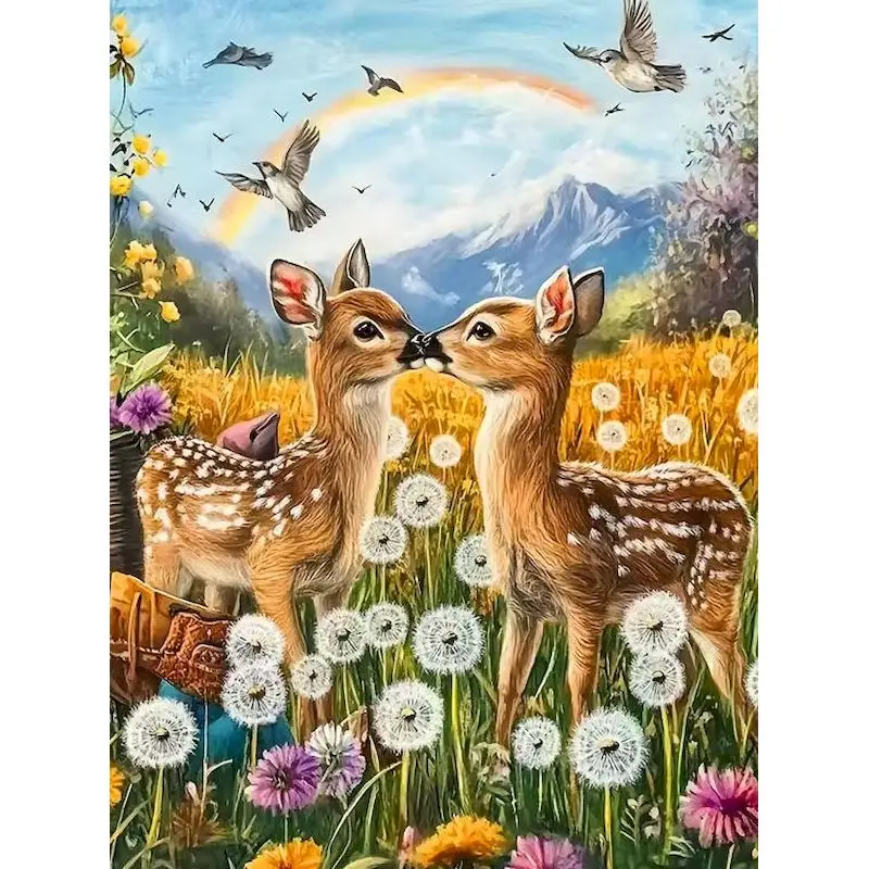 

GATYZTORY Painting By Numbers Deer Drawing On Canvas HandPainted Art Gift DIY Pictures By Number Animals Kits Home Decoration