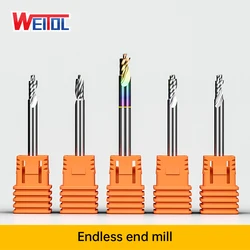 WeiTol 1PCS 5A one flute end mill Spiral Borderless milling cutter Carbide CNC Milling Cutter For sold wood, acrylic, MDF, PVC