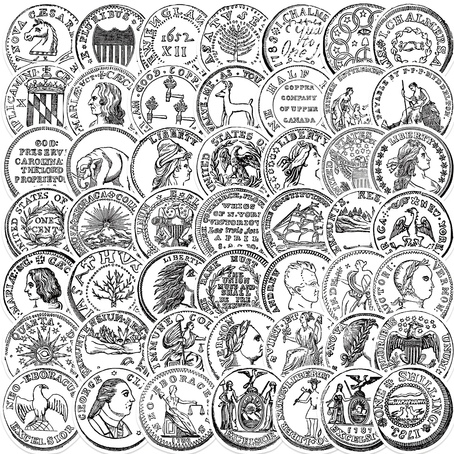 10/50 قطعة عملات الرجعية الكرتون الكتابة على الجدران ملصقات DIY بها بنفسك الهاتف الغيتار المحمول دفتر حقيبة كوب ملصق مضاد للمياه لعبة أطفال #1