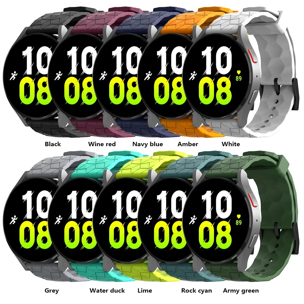 20mm 22mm Silicone Strap for Samsung Galaxy Watch 7/6/5/4 44/40mm 6 4Classic 5Pro Band Bracelet for Huawei Watch GT6 5Pro 4 46mm