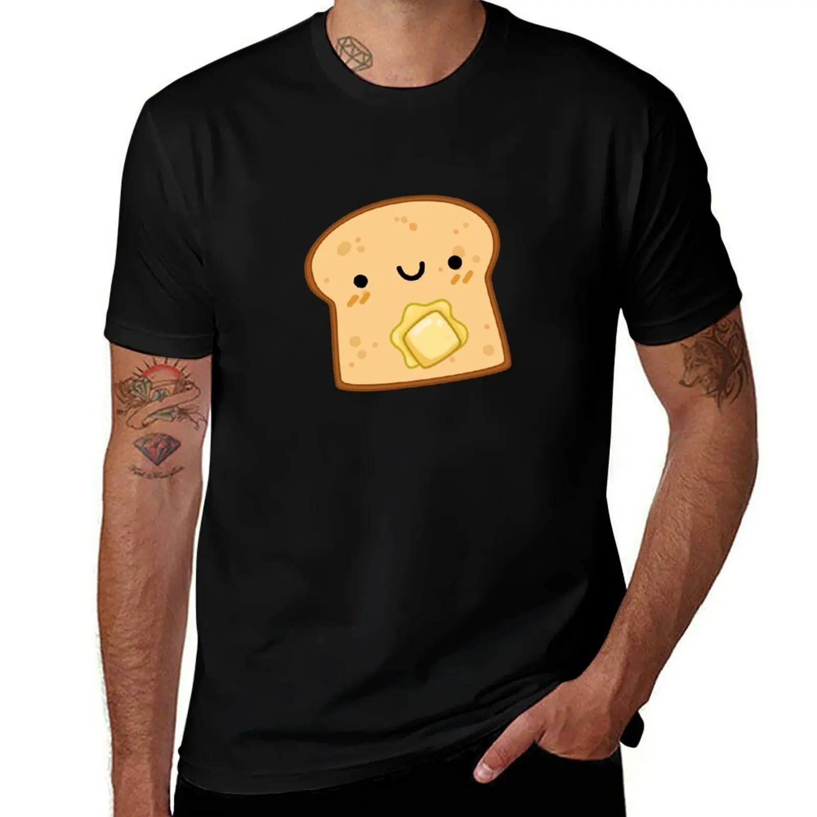 

Kawaii Toast with Butter T-Shirt man t shirts cotton t shirts for man graphic funny T-Shirt