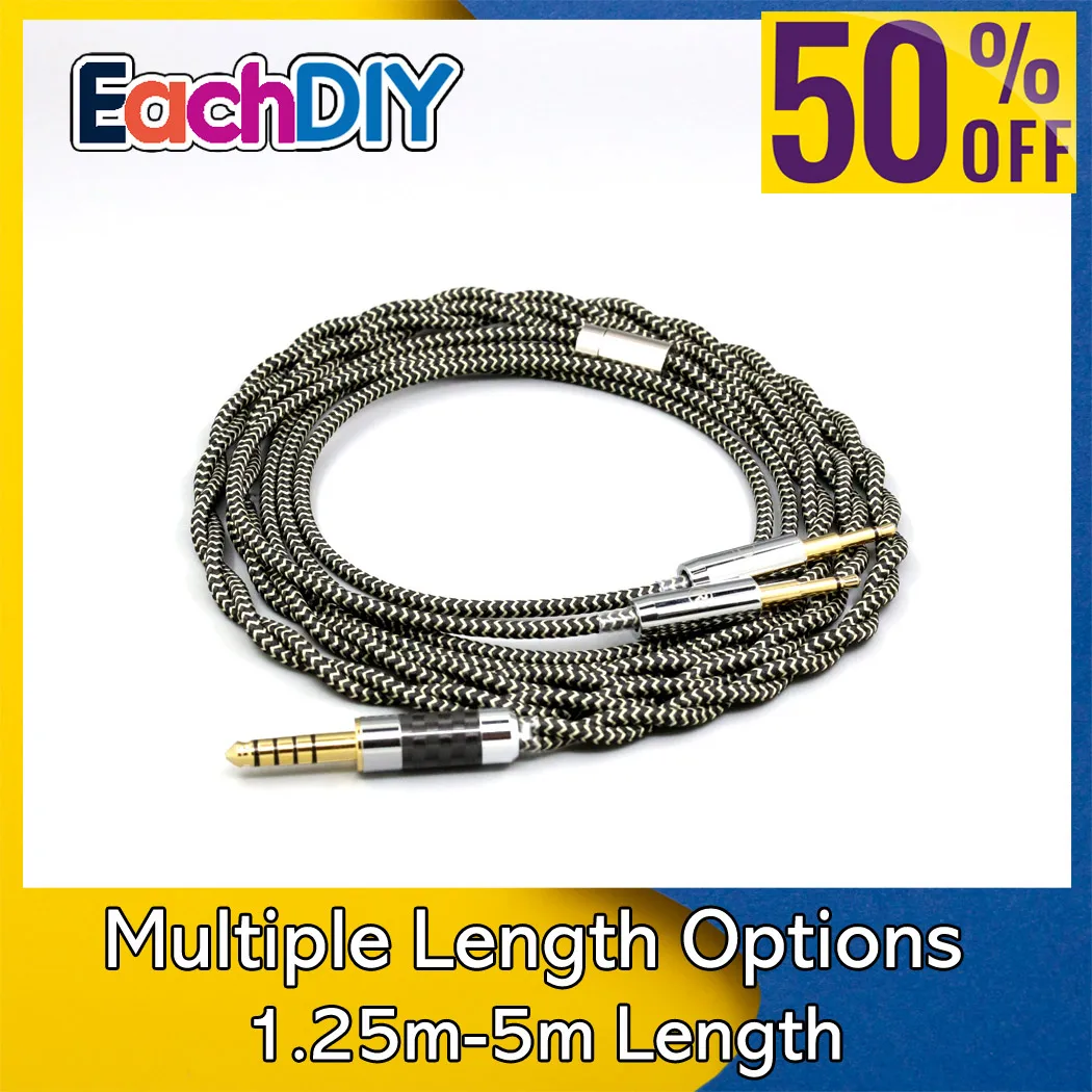 

2 Core 2.8mm Litz OFC Earphone Shield Braided Sleeve Cable For Hifiman HE560 HE-350 HE1000 XiaoMi Headphone 2.5mm LN008043