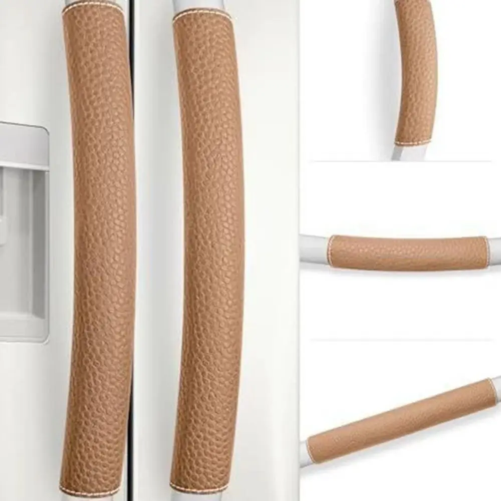 PU Leather Refrigerator Door Handle Cover Protective Adjustable Car Safety Belt Covers Clean Door Handle Protector Household