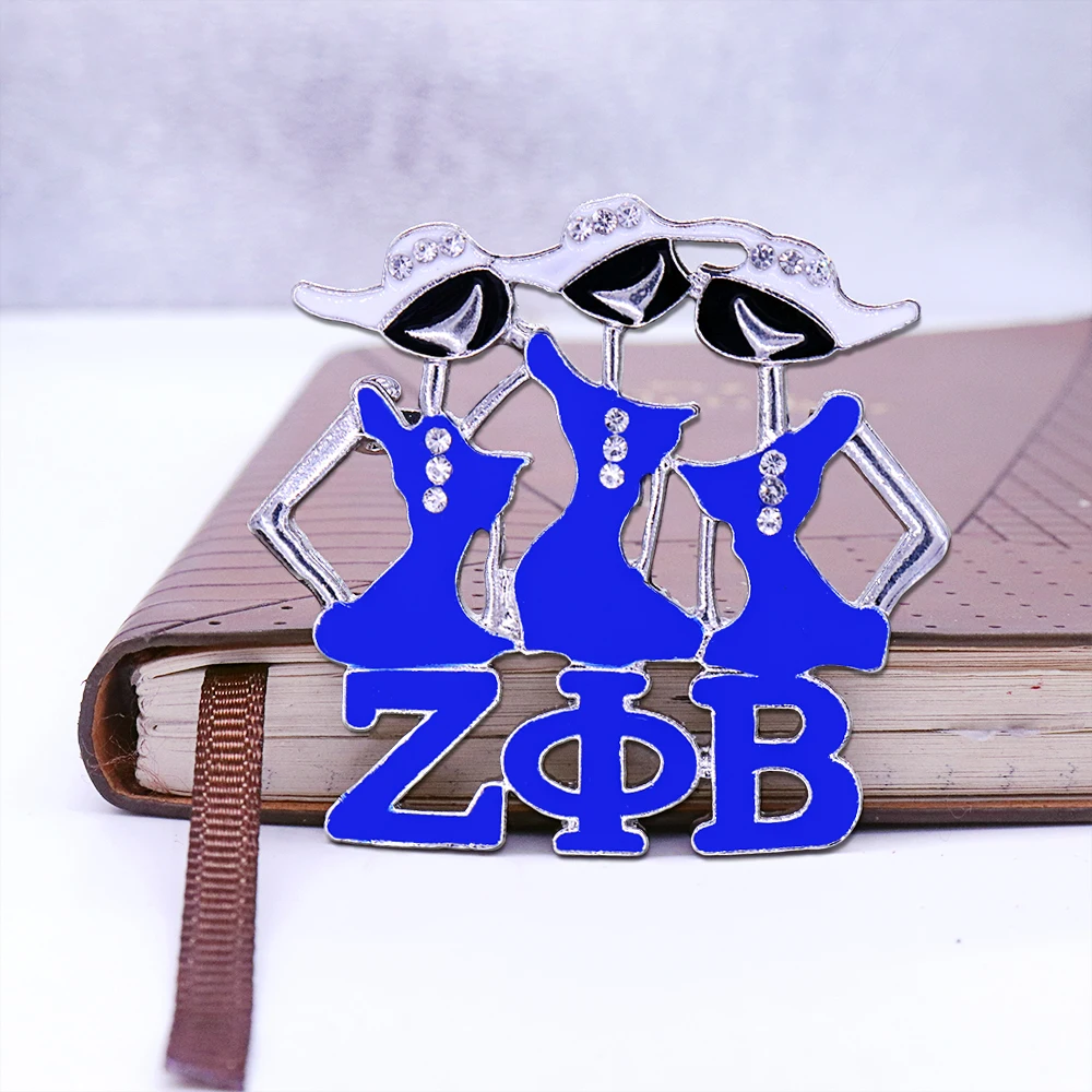 Black Finer Women Organization Sorority Lady Zeta Phi Beta Pin Greek Letters Brooch Fine Gifts Jewelry