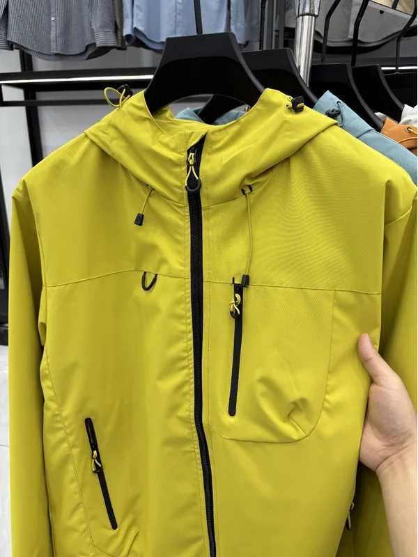 

2025 New High-End Outdoor Mountain Climbing Jaet ex Windproof Waterproof Couples Coat Casual Sle Polyester Fiber