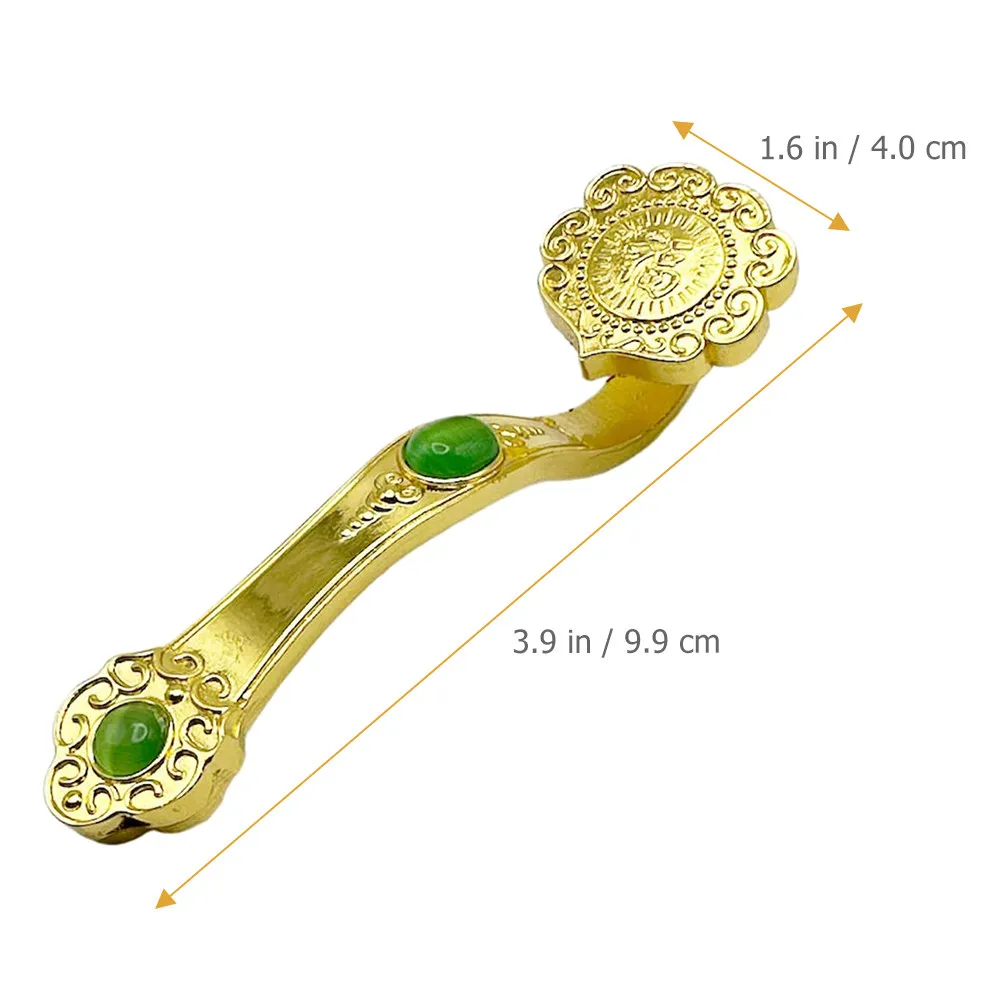Delicate Golden Ruyi Ornament Home Porch Decor Decorative Plastic Ruyi Adornment Desktop Office Decor