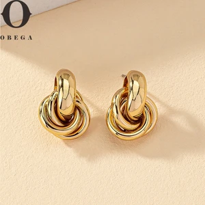 Obega Anting-Anting Lingkaran Simpul Warna Emas Perak untuk Wanita Anting-Anting Trendi Berlapis Mengkilap Perhiasan Pakaian Sehari-hari yang Lucu 10 perhiasan emas penjualan terbaik - №