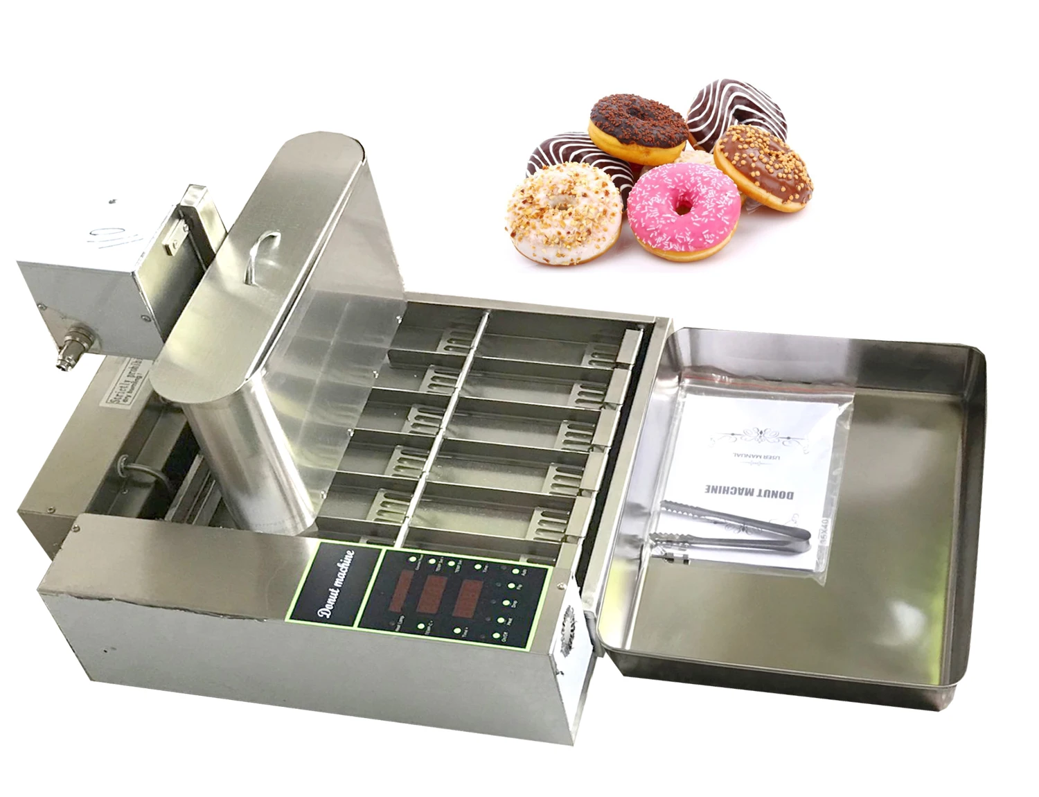 Automatic Donut Maker/Donut Fryer 6-Row 1500-2000Pcs/H Mini doughnuts Machine Commercial Teashop/Restaurant/Coffee Shop Use 110V