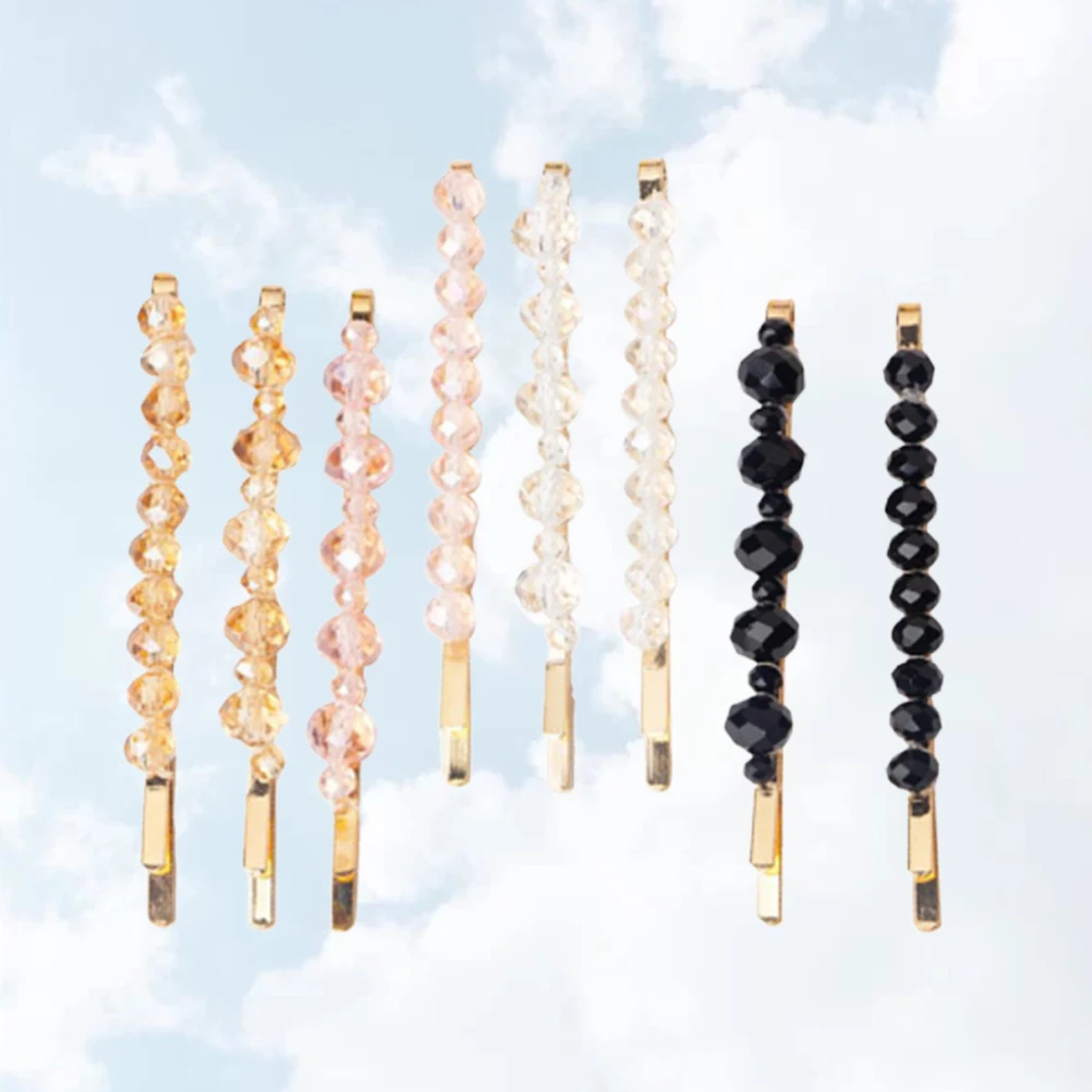

8pcs Crystal Hair Clips Lightweight Bobby Pins Transparent Barrette Women Headdress Hair Accessories Daily Travel