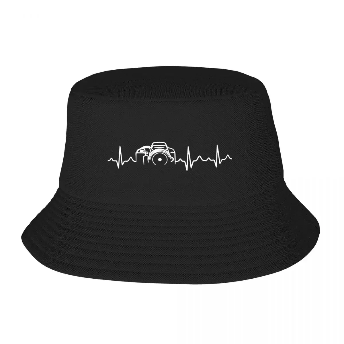 Custom Unisex Heartbeat Of Camera Bucket Hat Travel Beach Photographer Summer Camping Hat