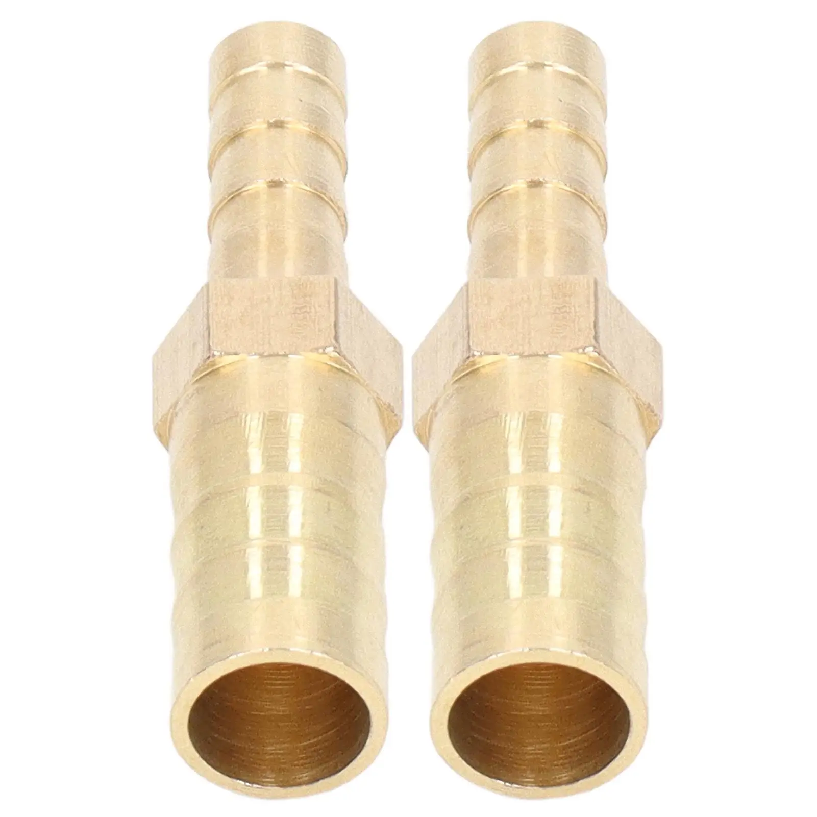 2 Pcs Brass Barbed Hose Fittings Reducer Connector - Hex Splicer  Connection