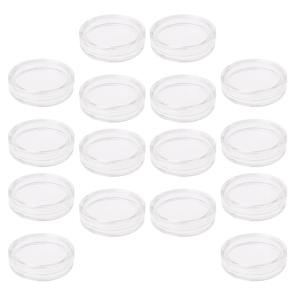 20Pcs Transparent Acrylic Coin Storage Boxes Protective Holders Easy Display Coin Collection Organizer