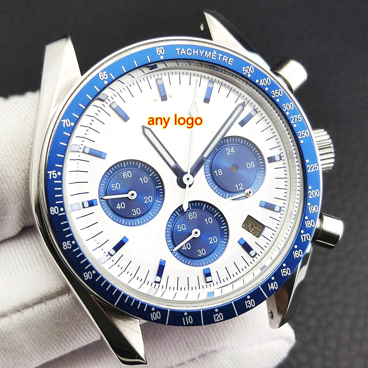 Japanese chronograph watch VK63 quartz movement 39MM stainless steel case watch accessories parts custom logo dial